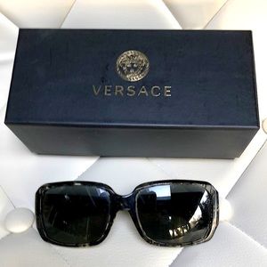 Versace black lace print glasses